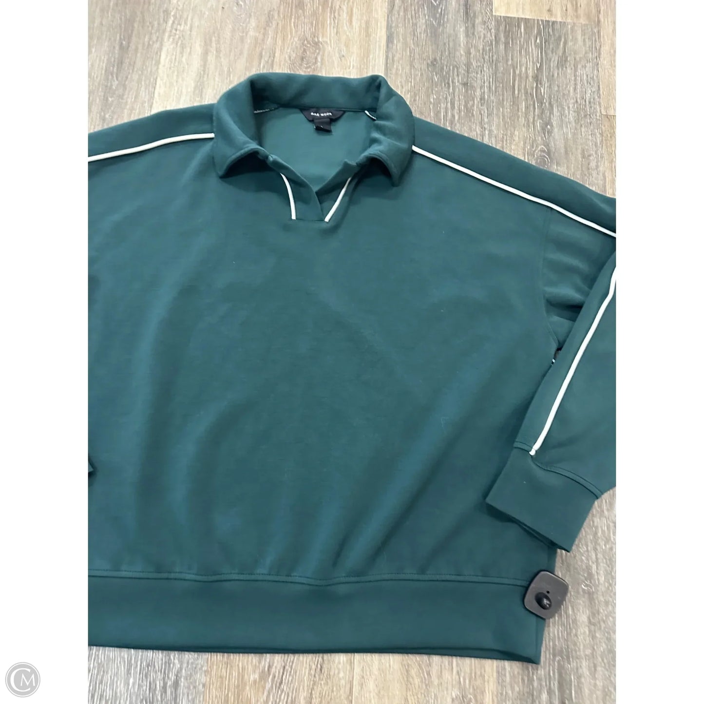 Athletic Sweatshirt Collar By Rae Mode In Green, Size: L