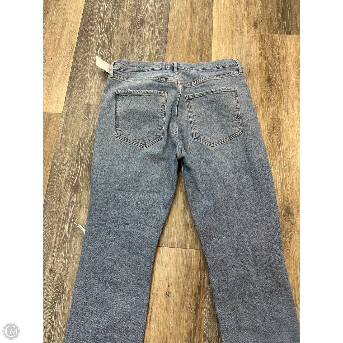 Jeans Straight By Agolde In Blue Denim, Size: 12