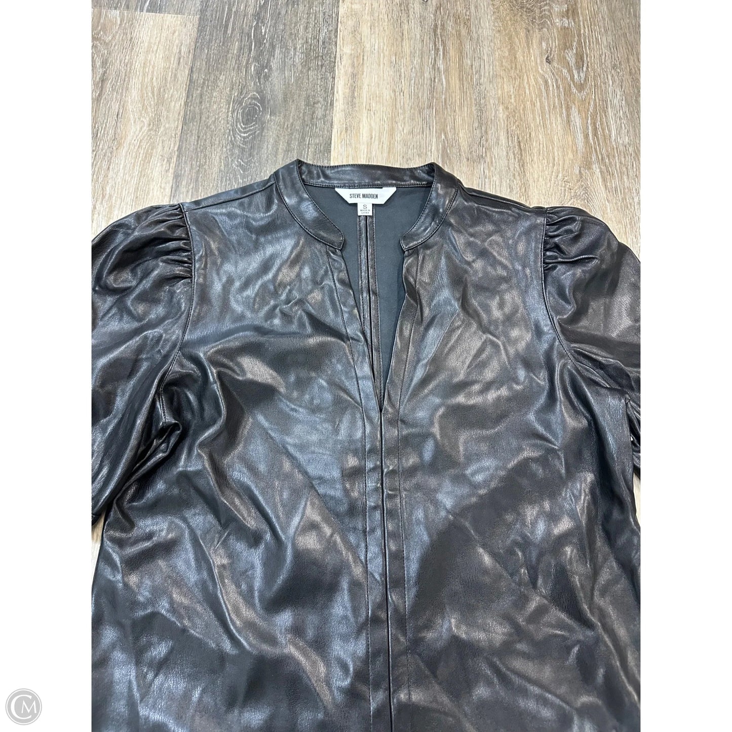 Blouse Short Sleeve By Steve Madden In Black, Size: S