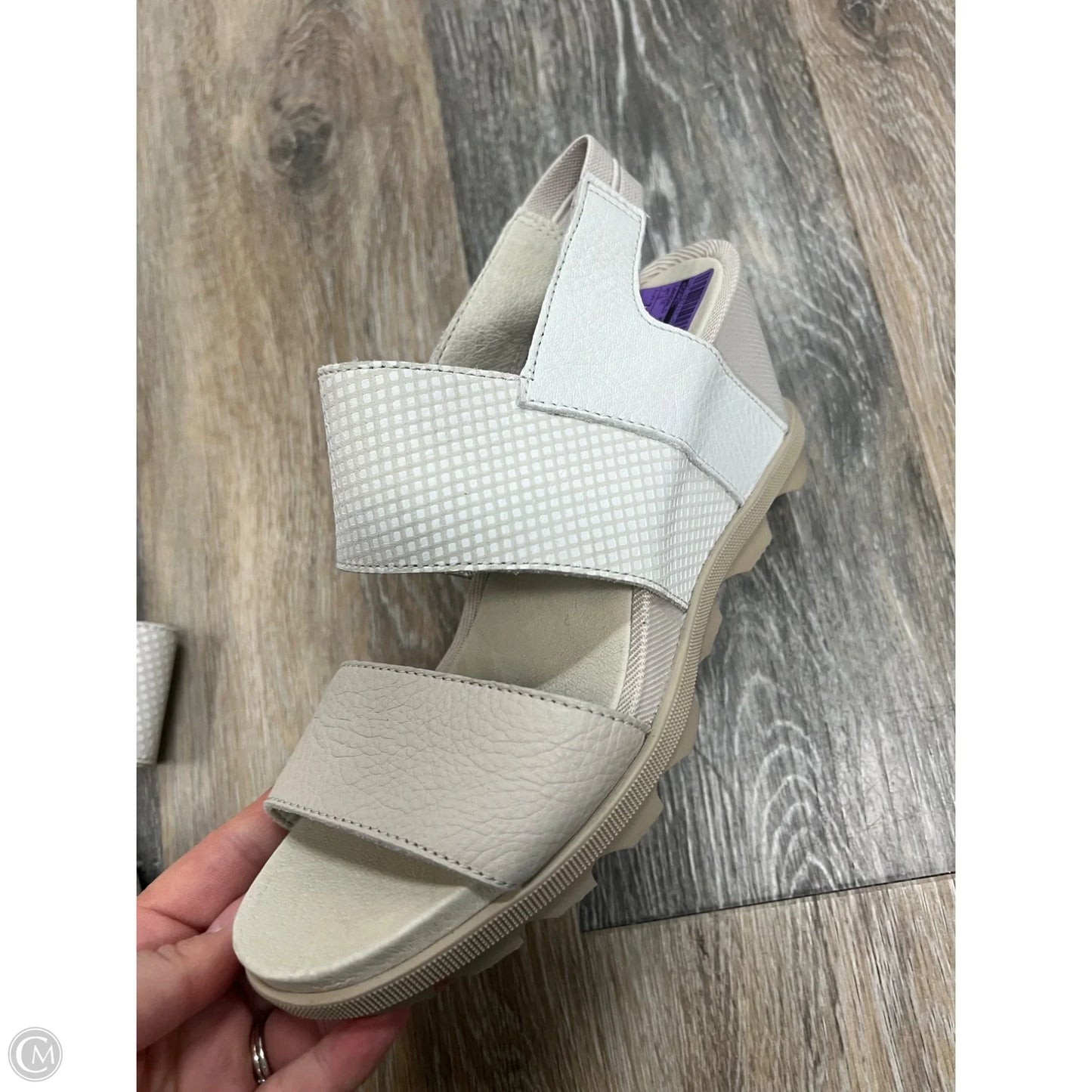 Sandals Heels Block By Sorel In White, Size: 7.5
