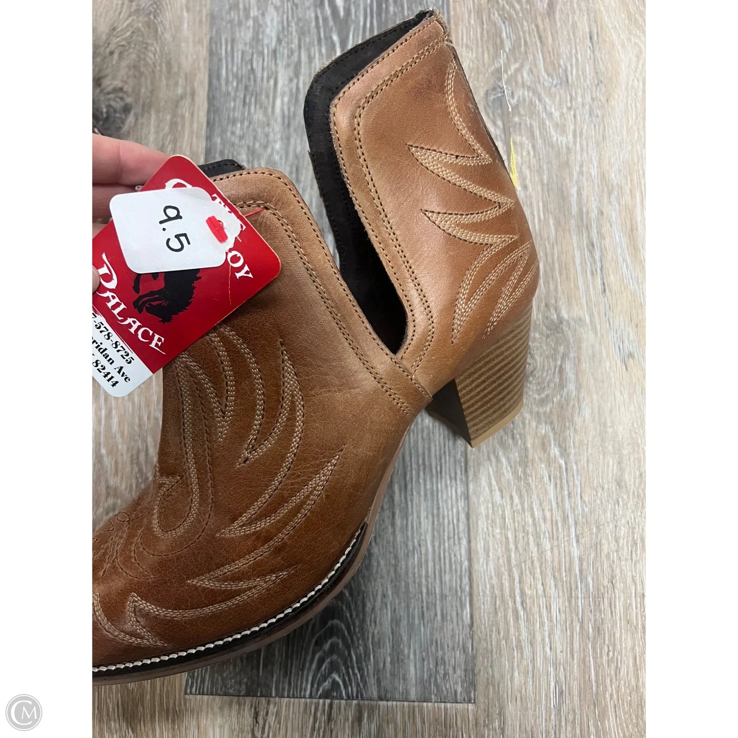 Boots Ankle Heels By Roper In Brown, Size: 9.5