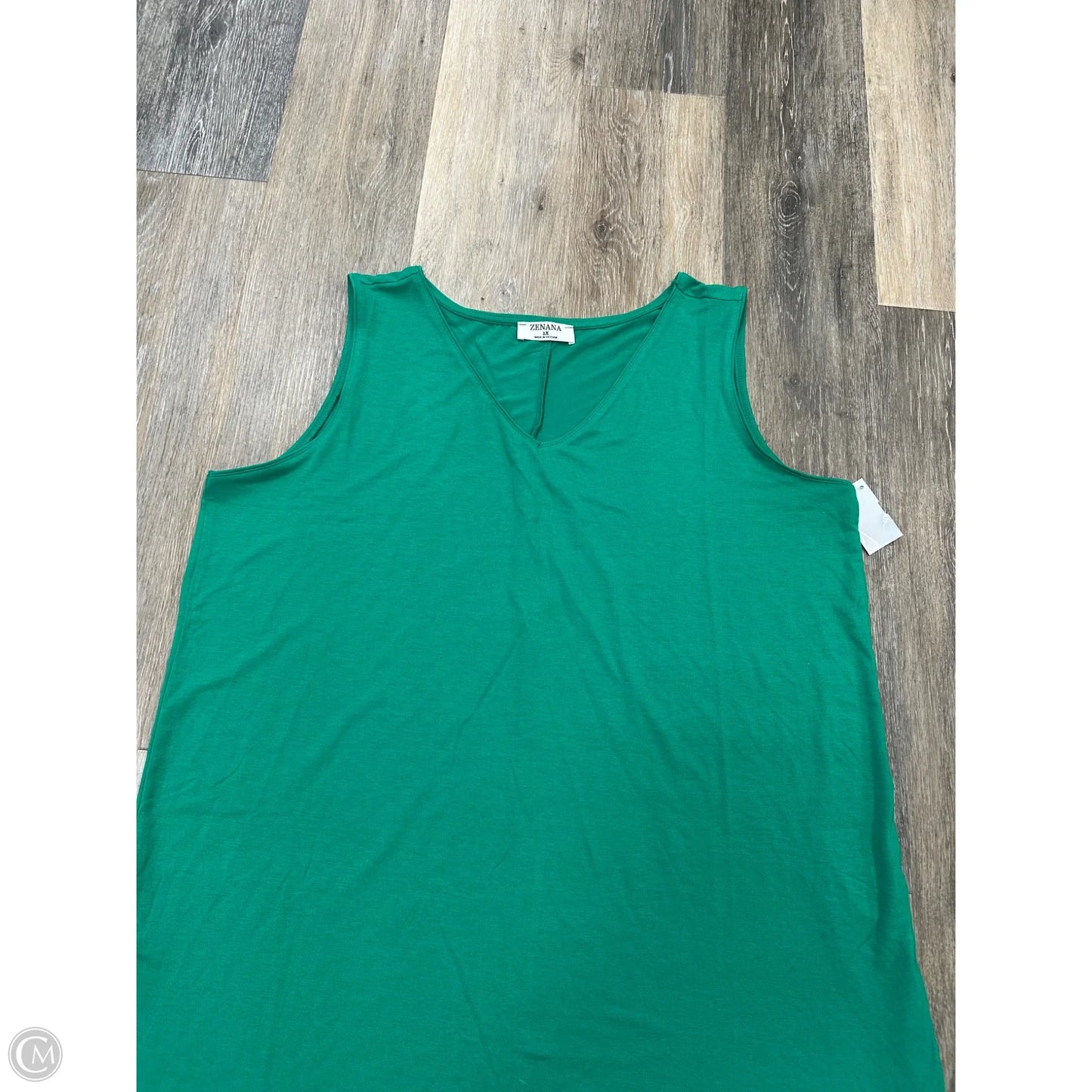 Tank Top By Zenana Outfitters In Green, Size: 1x