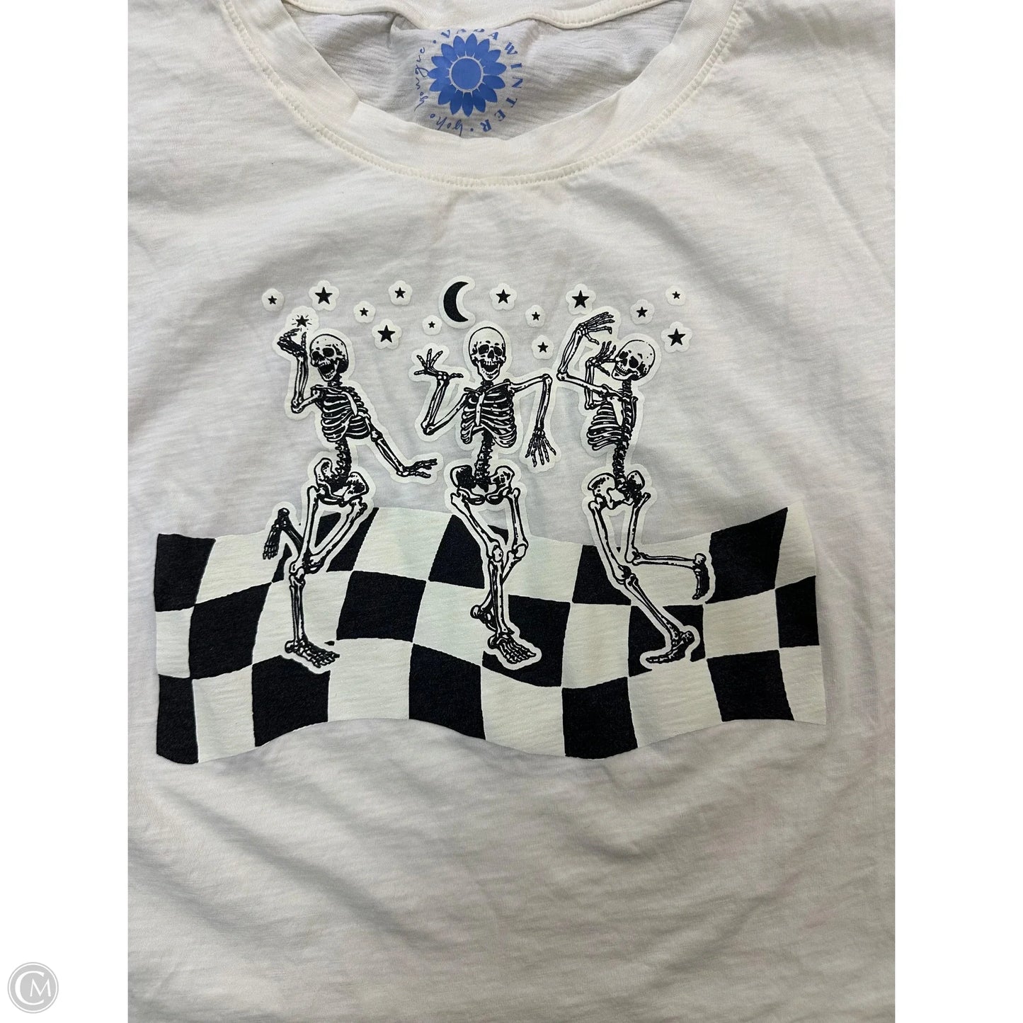 Top Short Sleeve By Vada Winter In Cream, Size: L