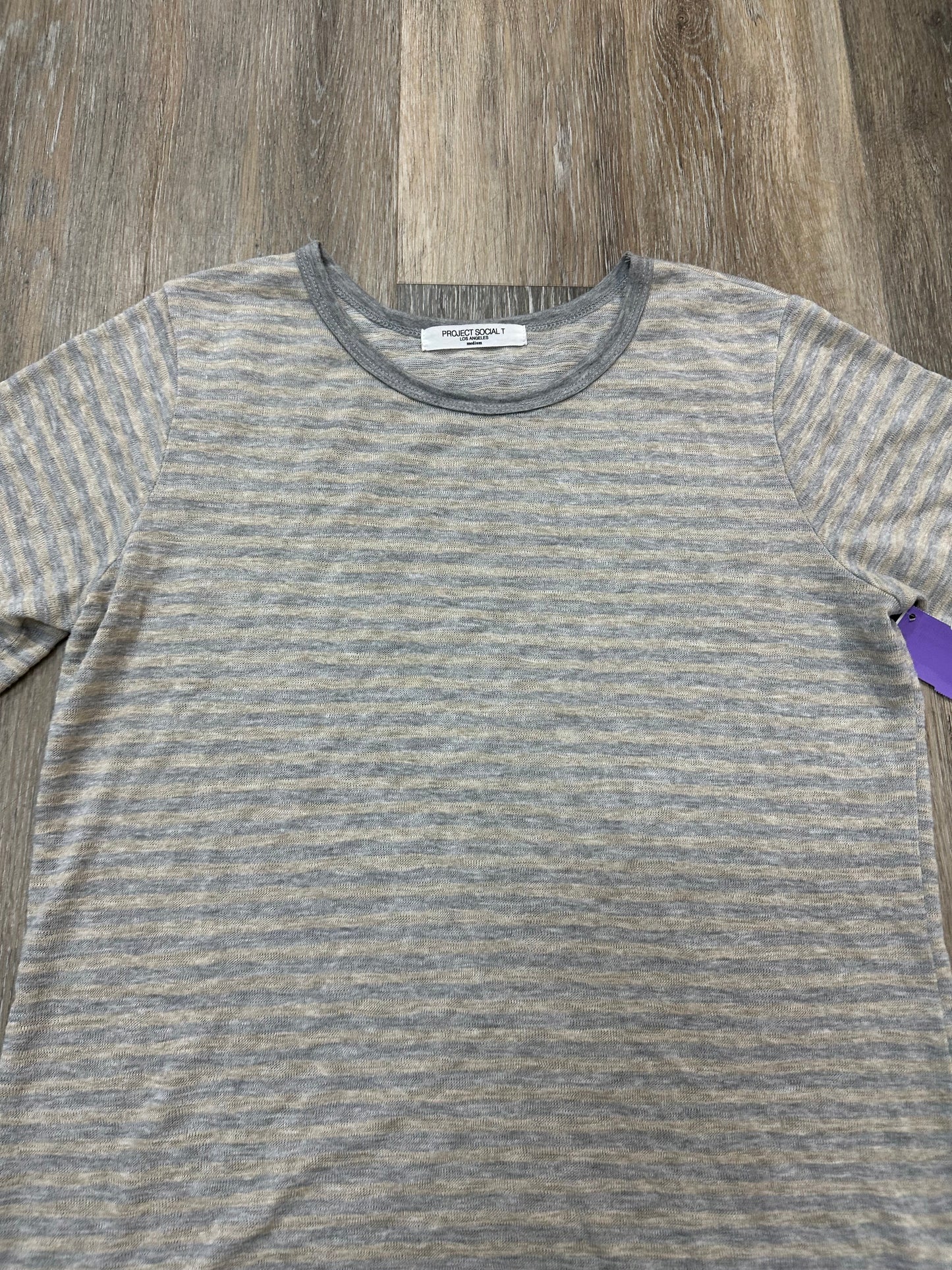 Top Short Sleeve By Project Social Tee In Striped Pattern, Size: M