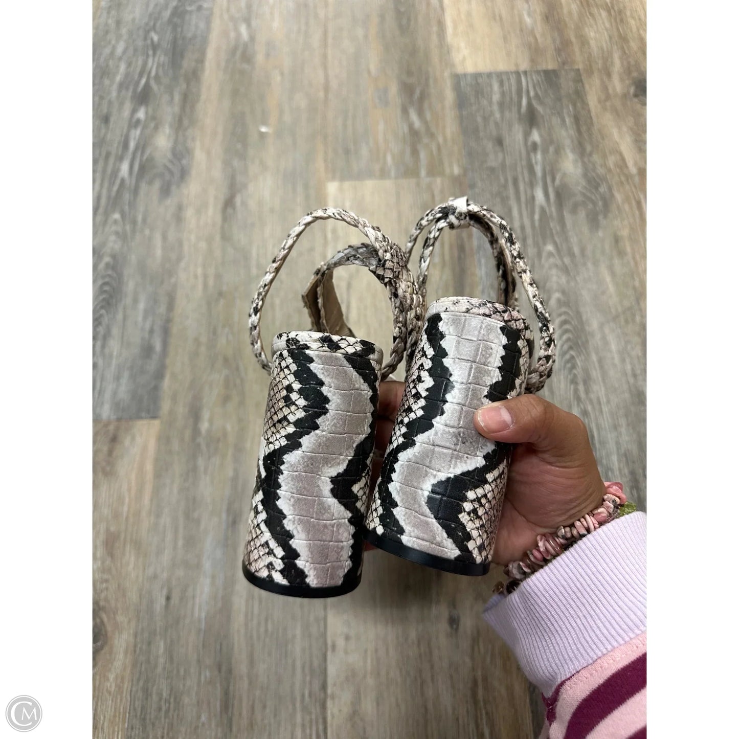 Sandals Heels Block By Vince Camuto In Snakeskin Print, Size: 8