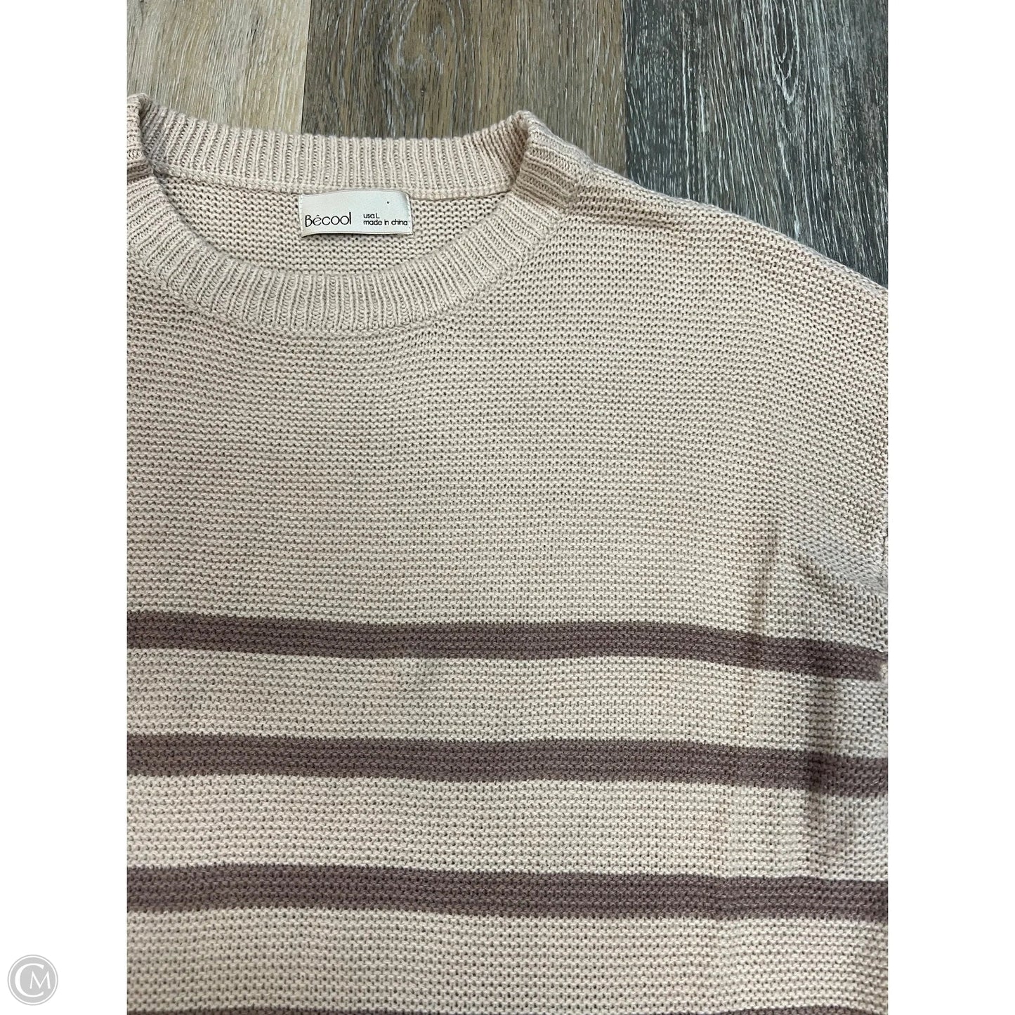 Sweater By Be Cool In Striped Pattern, Size: L