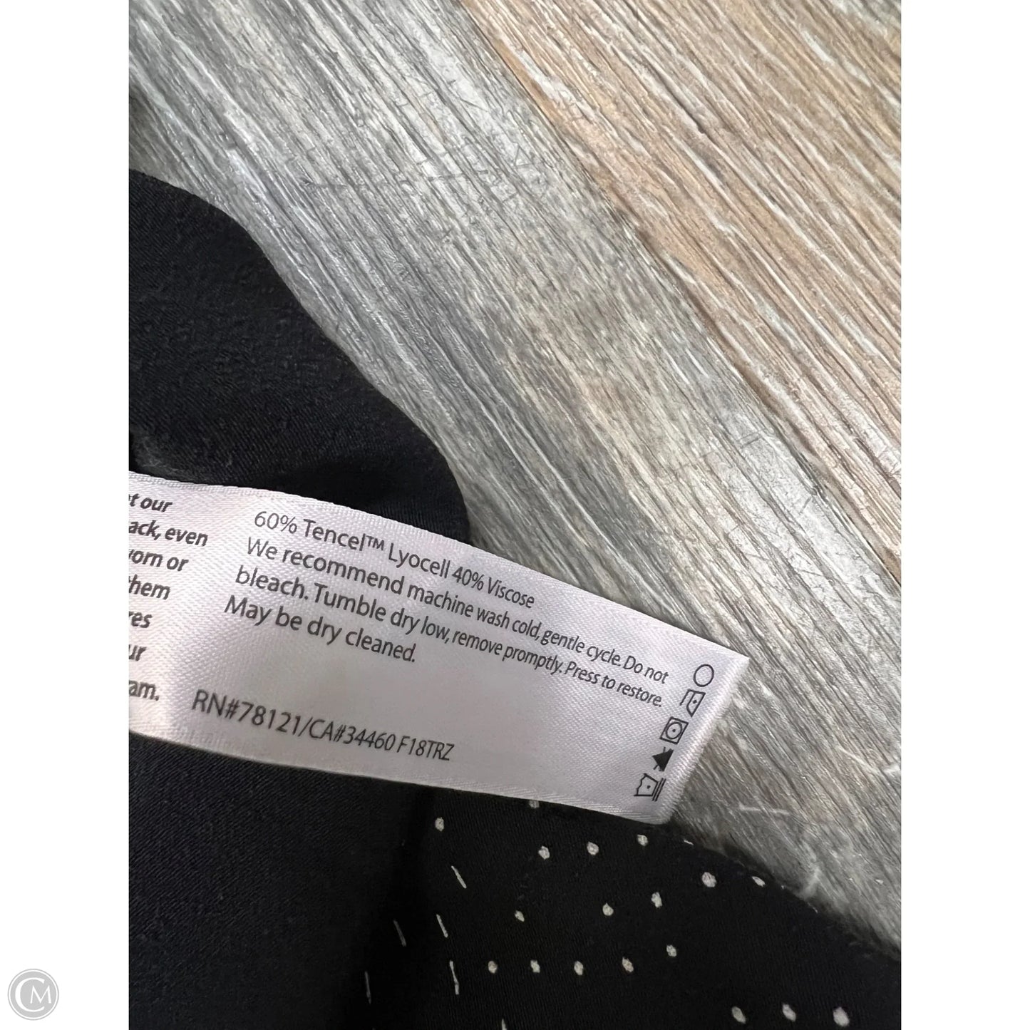 Blouse Short Sleeve By Eileen Fisher In Black, Size: 14