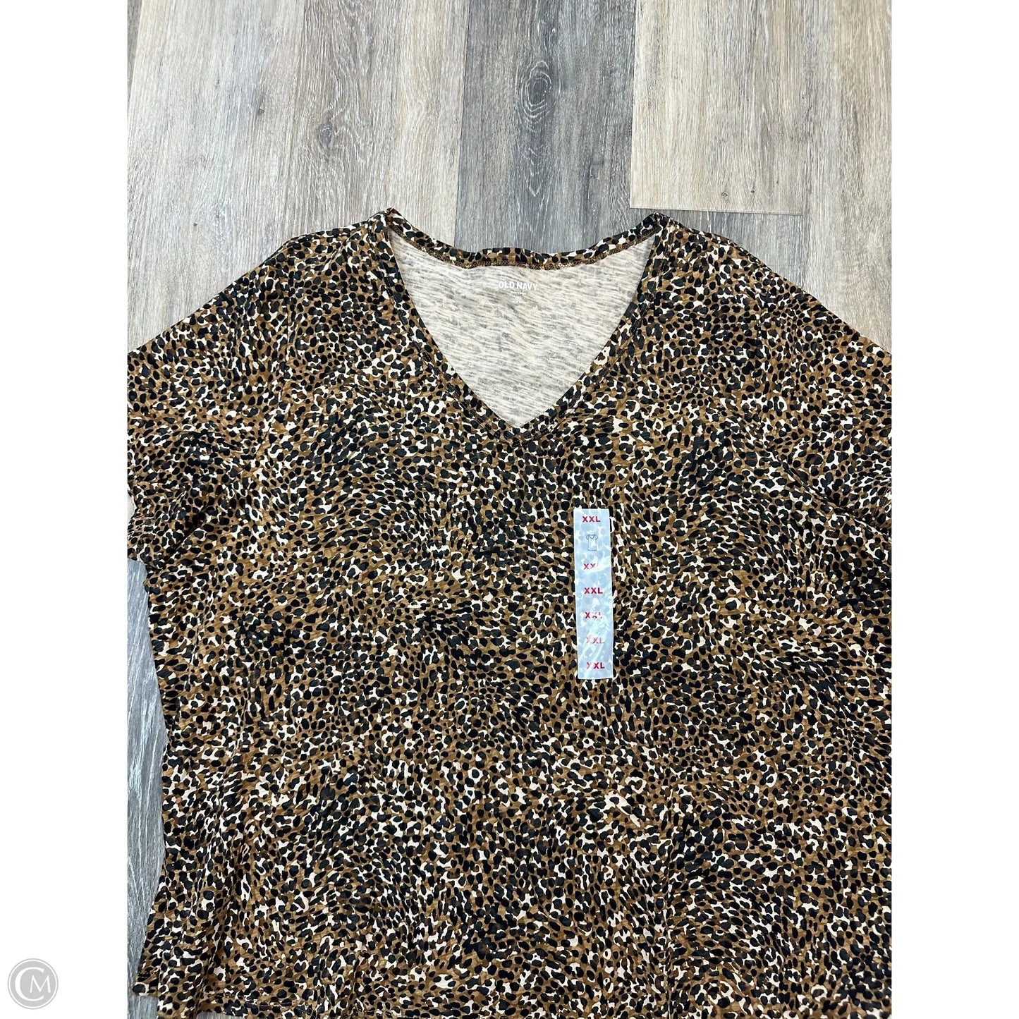 Top Short Sleeve By Old Navy In Animal Print, Size: Xxl