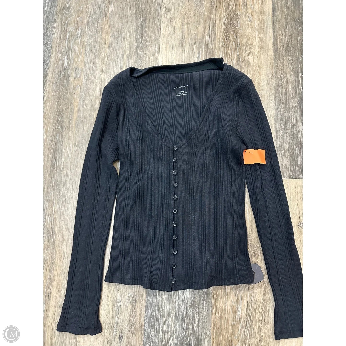 Top Long Sleeve By Anthropologie In Grey, Size: M