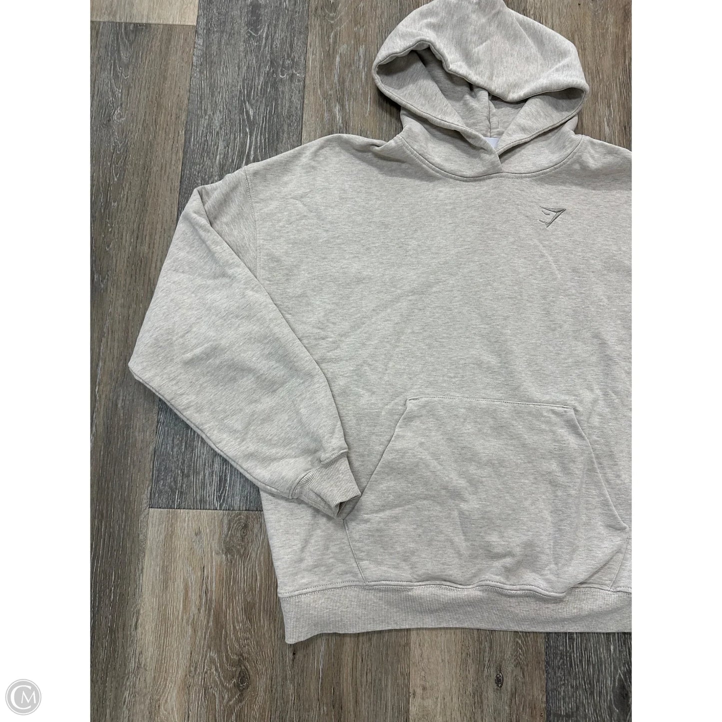 Athletic Sweatshirt Hoodie By Gym Shark In Beige, Size: S