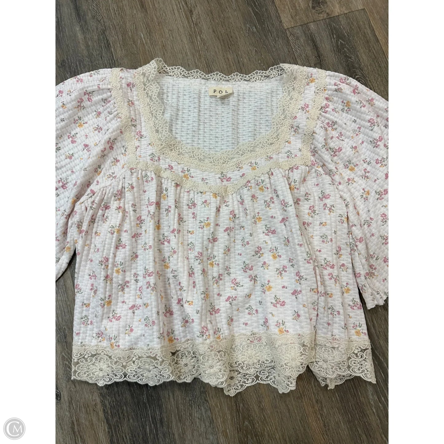 Top Short Sleeve By Pol In Pink, Size: L