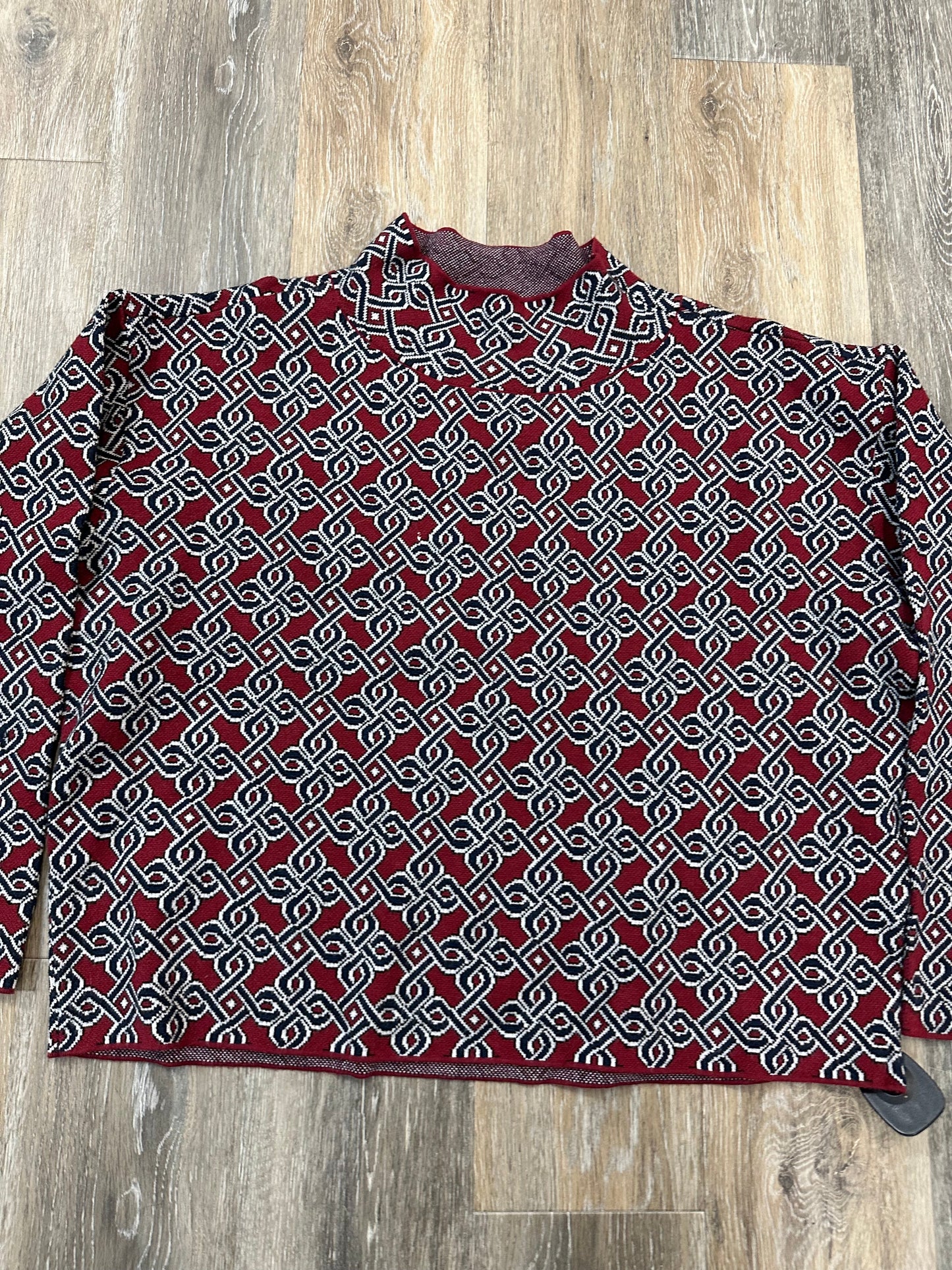 Sweater By Maeve In Blue Red & White, Size: M