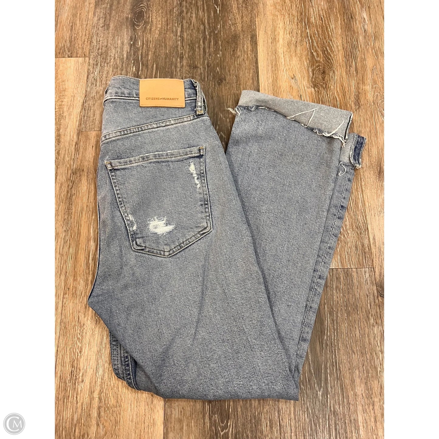 Jeans Straight Designer By Citizens Of Humanity In Blue Denim, Size: 1/25