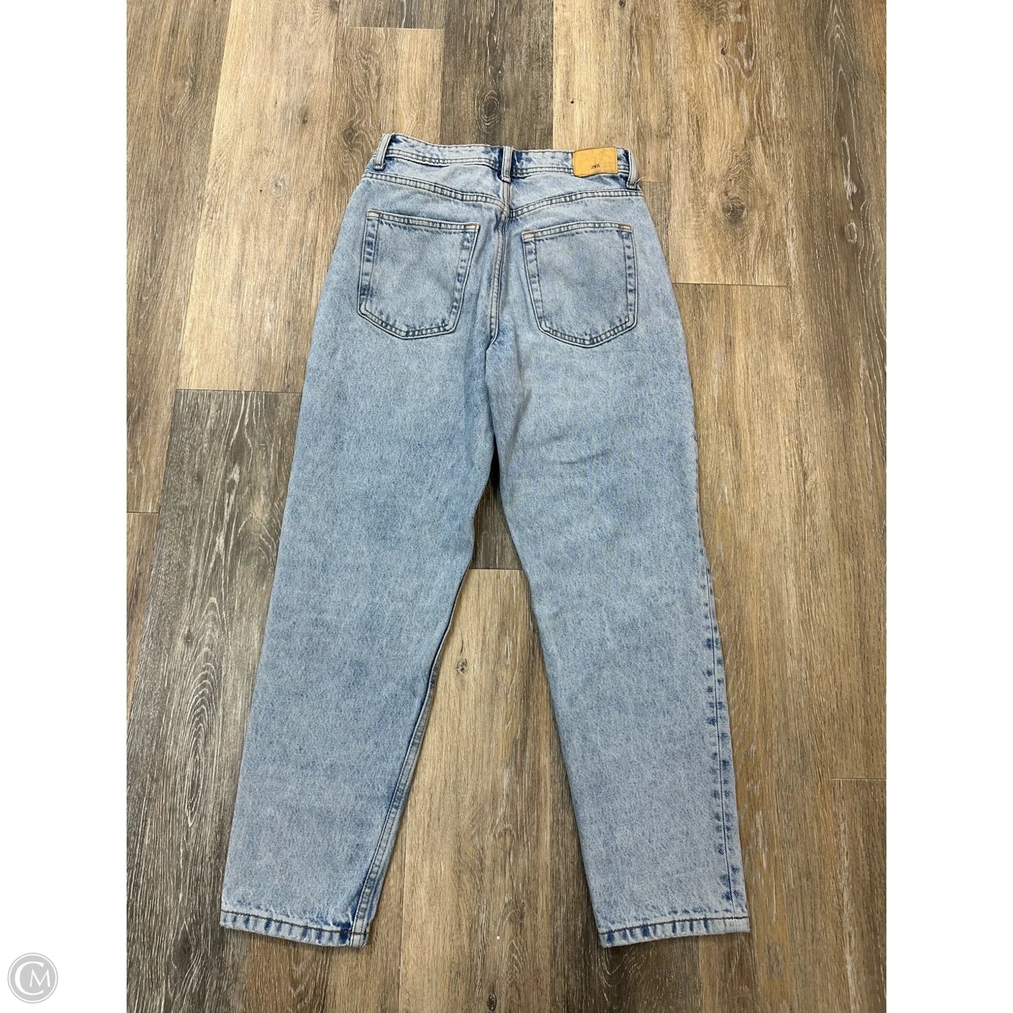 Jeans Straight By Zara In Blue Denim, Size: 4