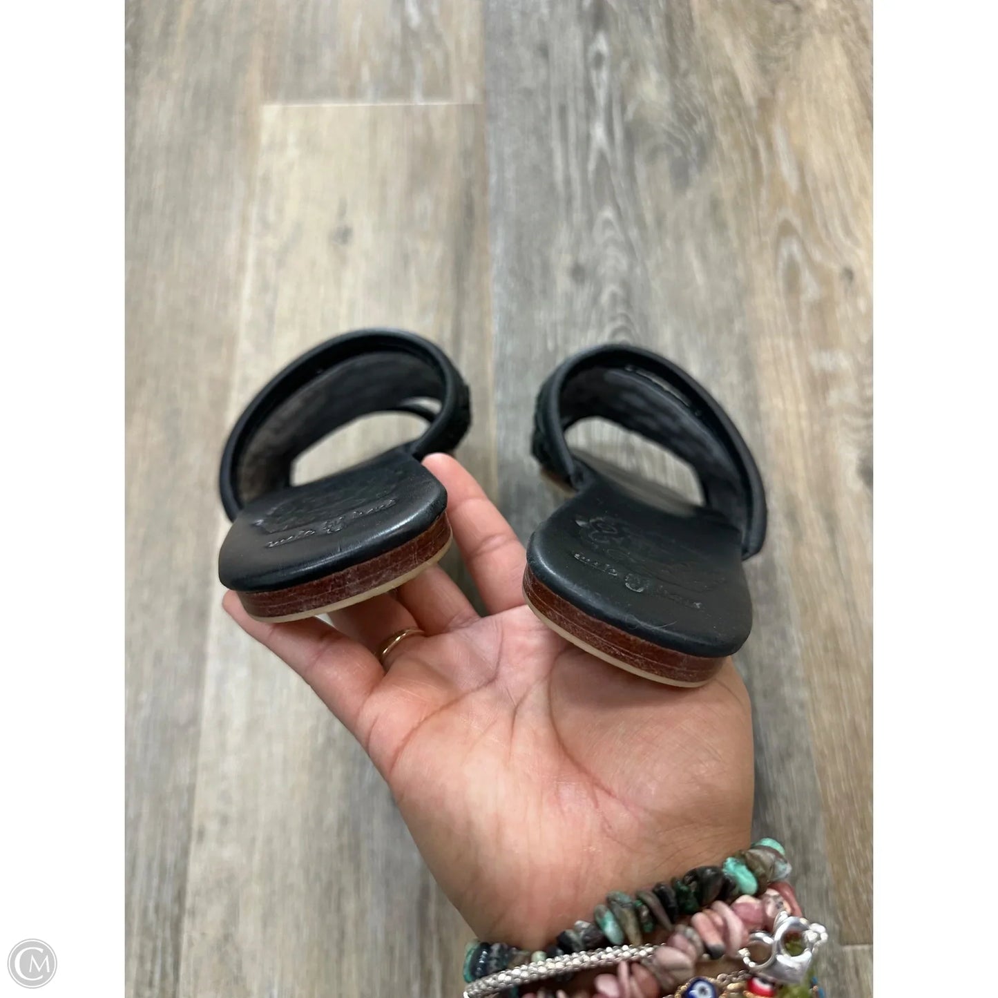 Sandals Flats By Elf In Black, Size: 7.5