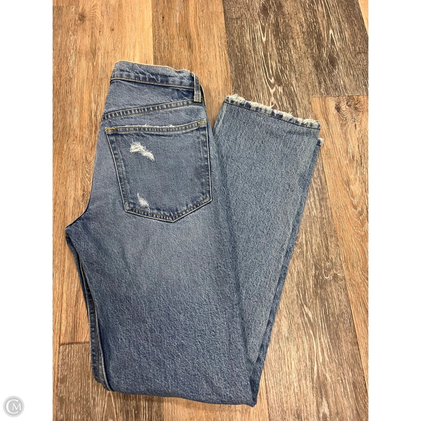 Jeans Straight By Frame In Blue Denim, Size: 0