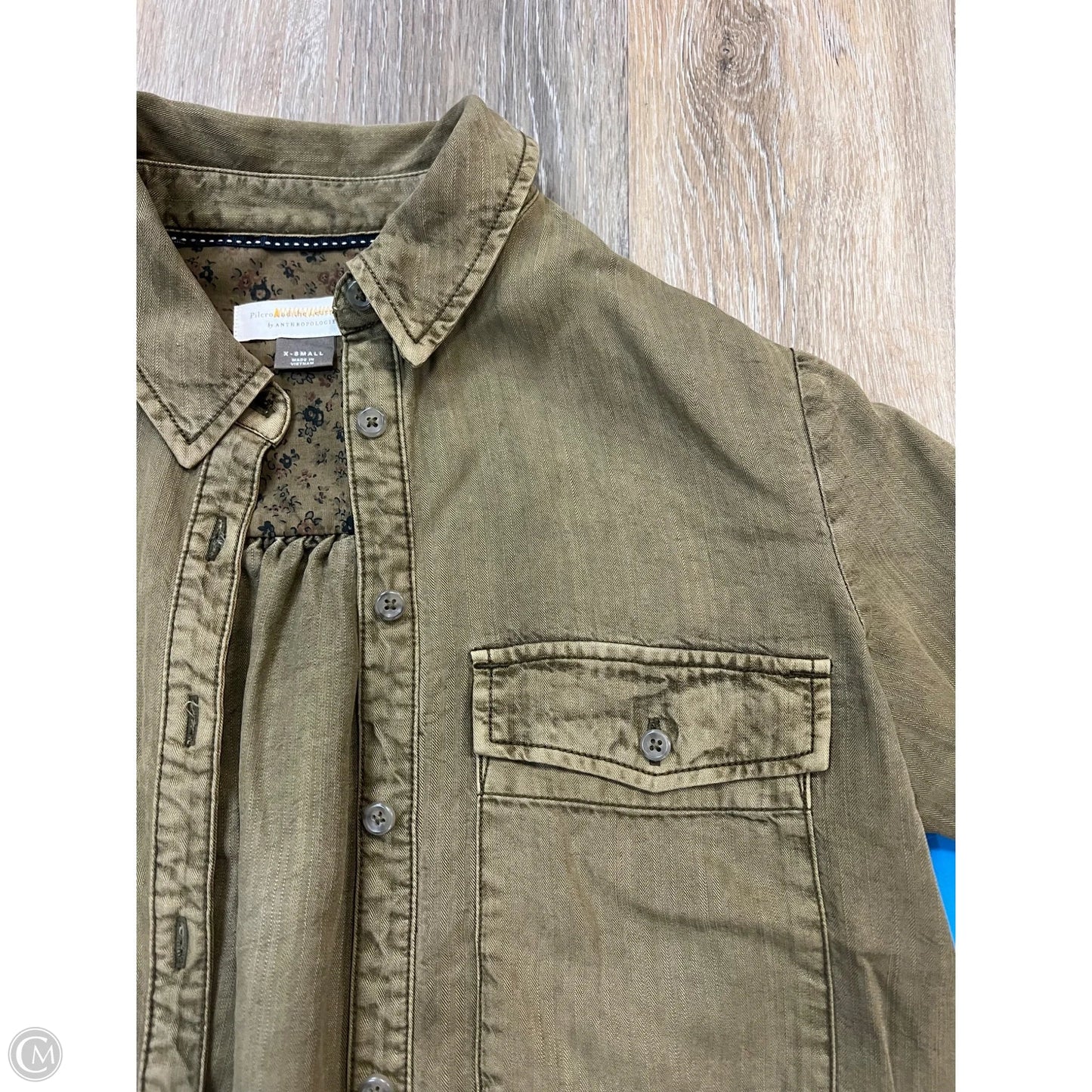 Blouse Long Sleeve By Pilcro In Green, Size: Xs