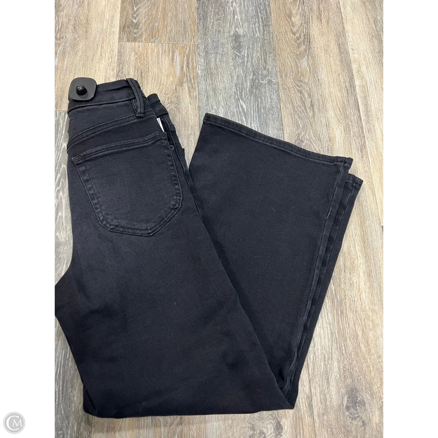 Jeans Wide Leg By Good American In Black Denim, Size: 00/24