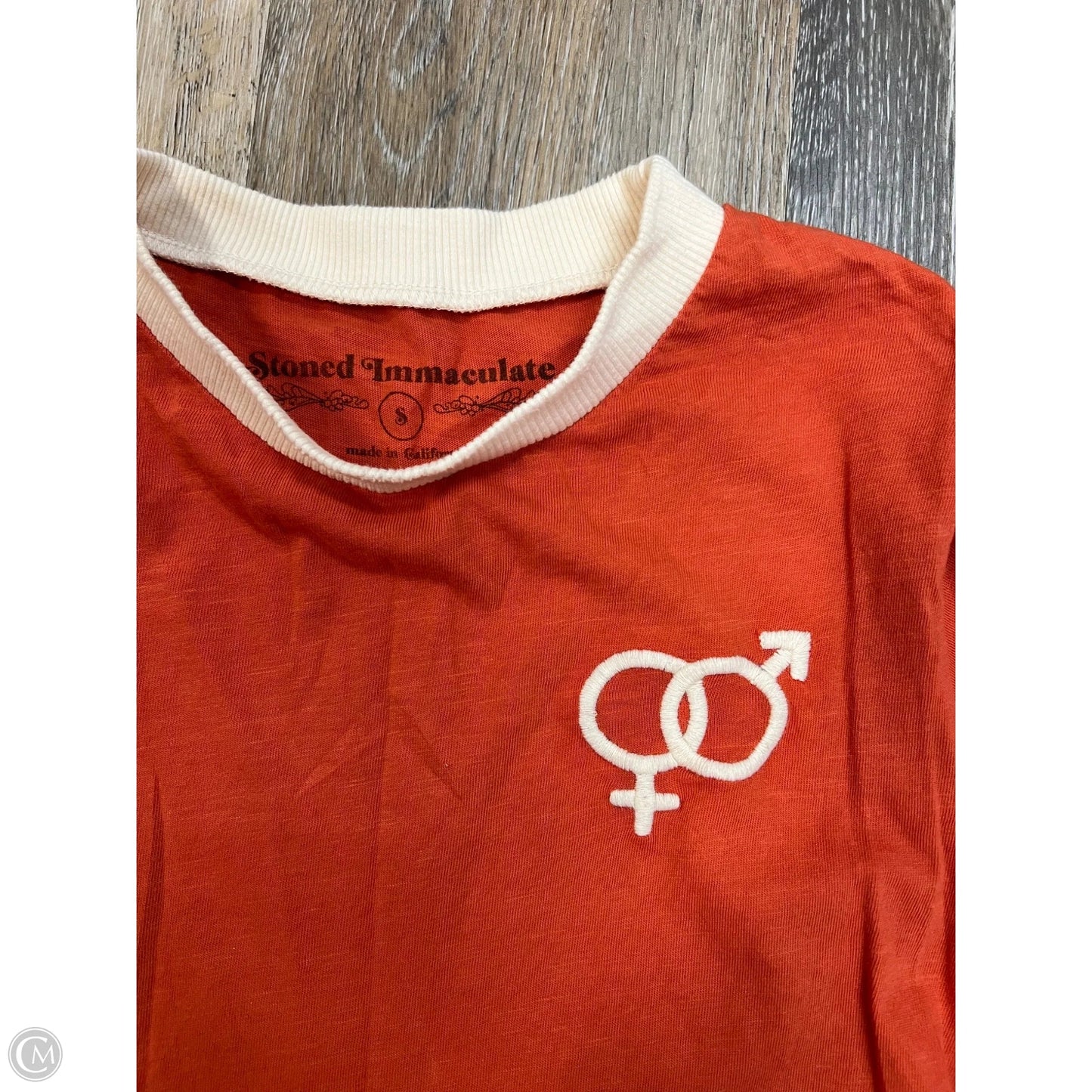 Top Short Sleeve By Stoned Immaculate In Orange, Size: S