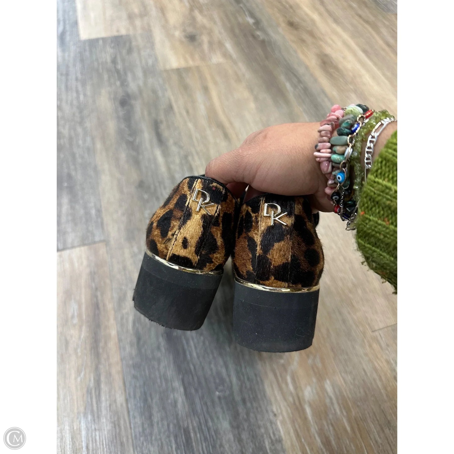 Shoes Heels Platform By Donna Karan In Animal Print, Size: 8