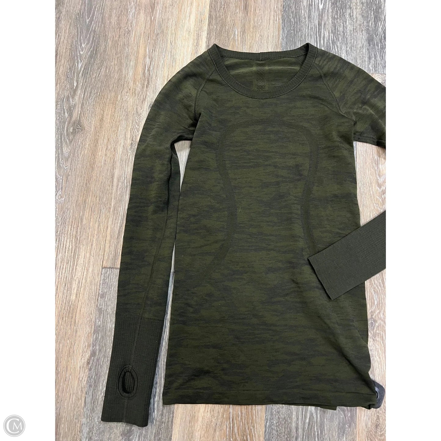 Athletic Top Long Sleeve Crewneck By Lululemon In Green, Size: 4