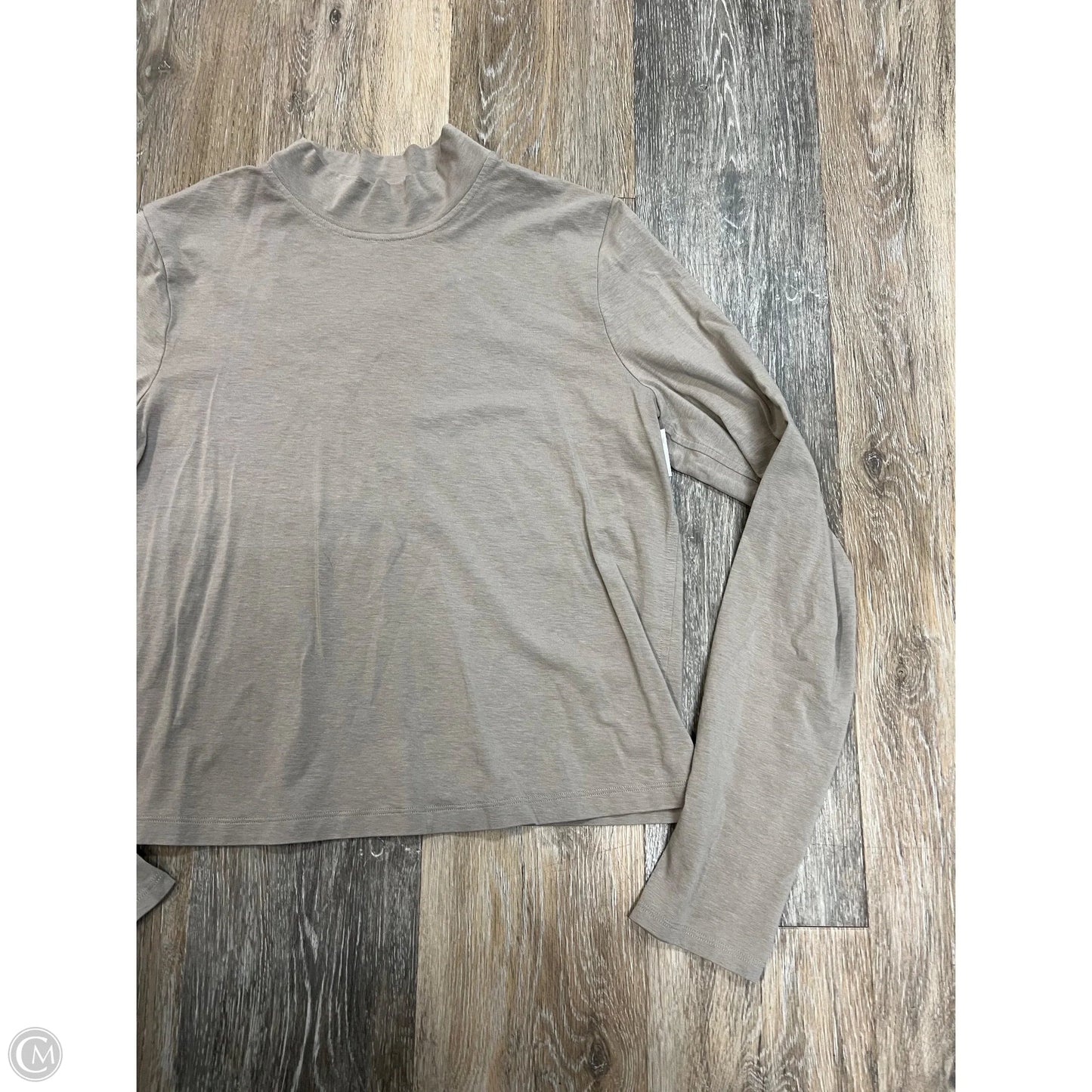 Athletic Top Long Sleeve Crewneck By Lululemon In Beige, Size: M