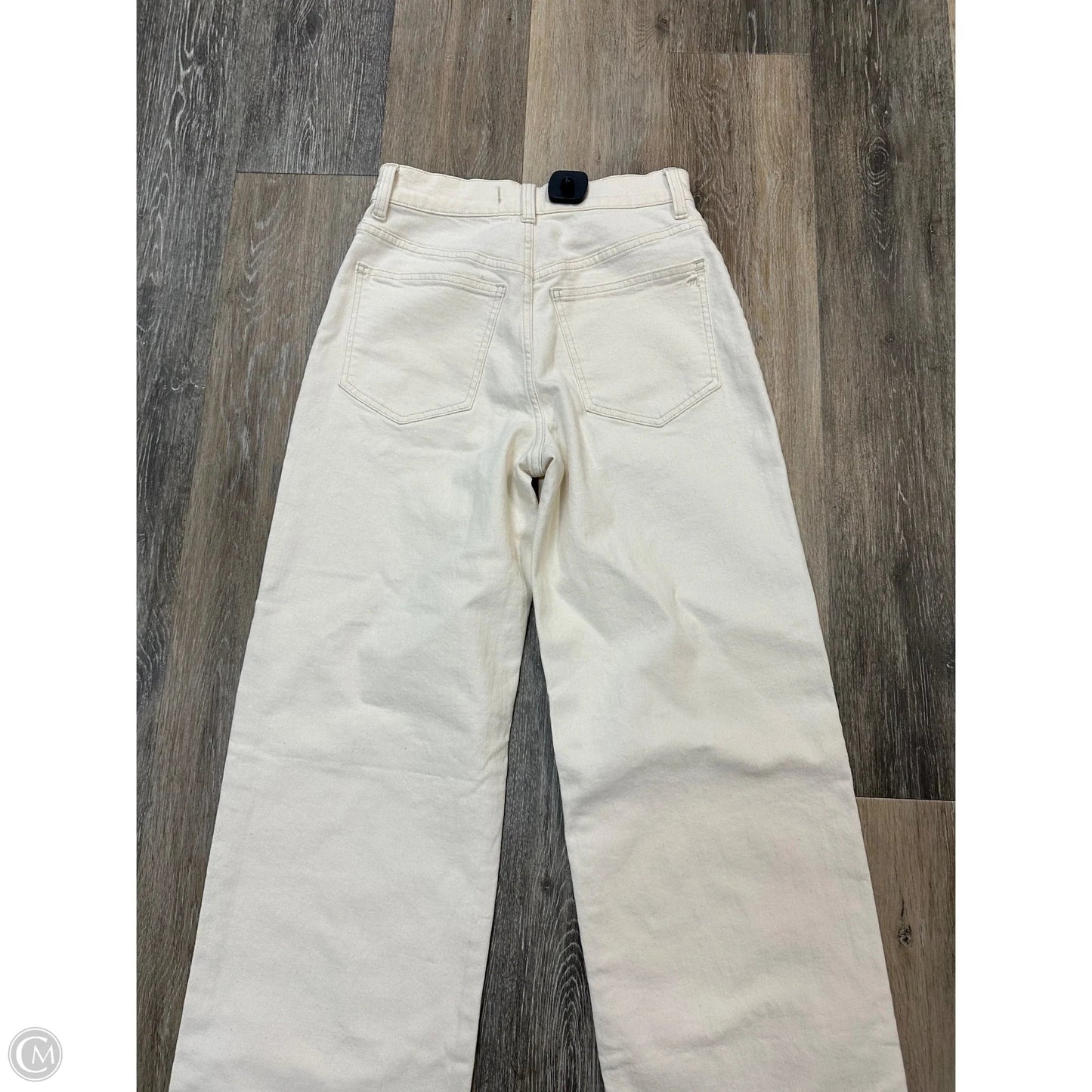 Jeans Wide Leg By Madewell In Cream Denim, Size: 1/25