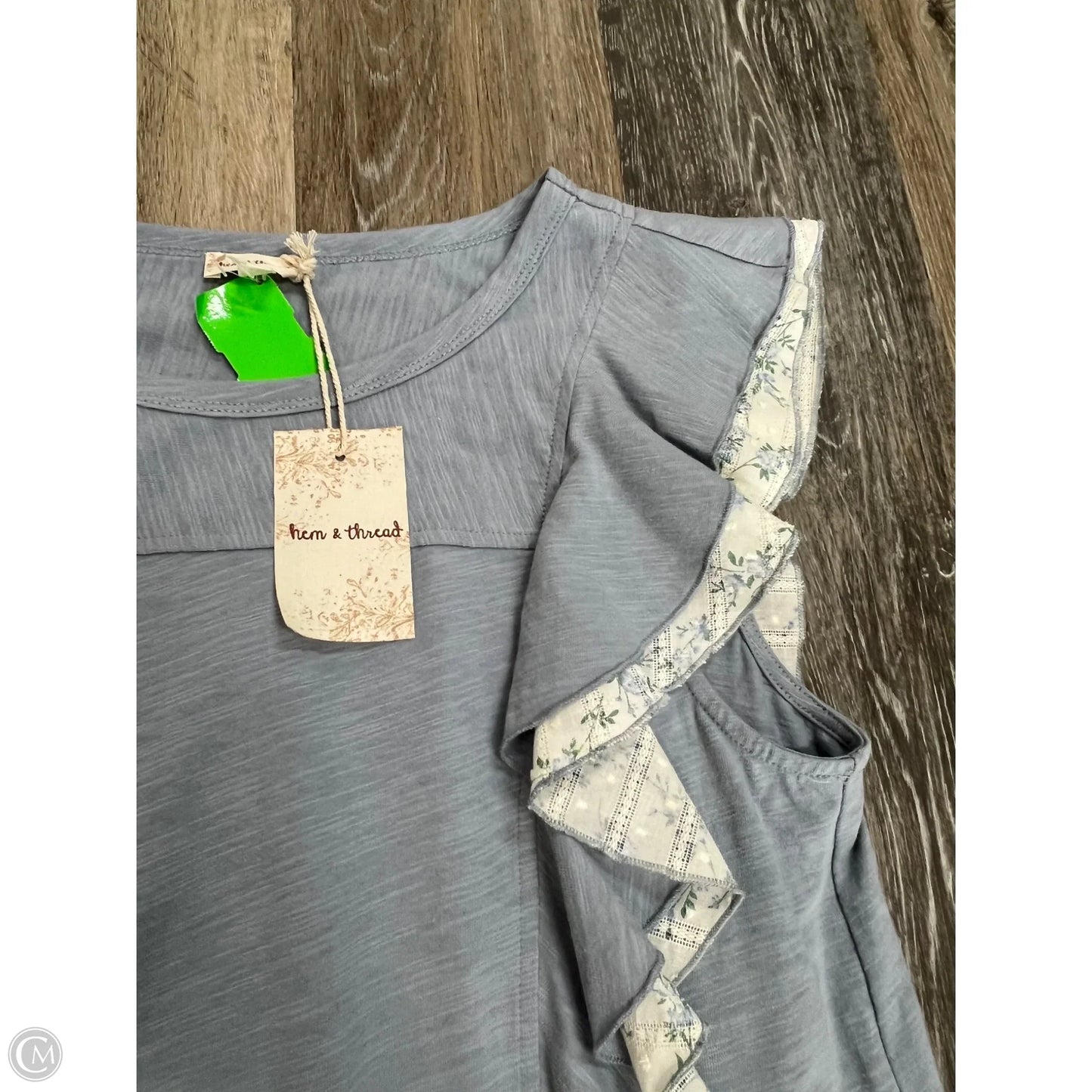 Top Sleeveless By Hem & Thread In Blue, Size: L
