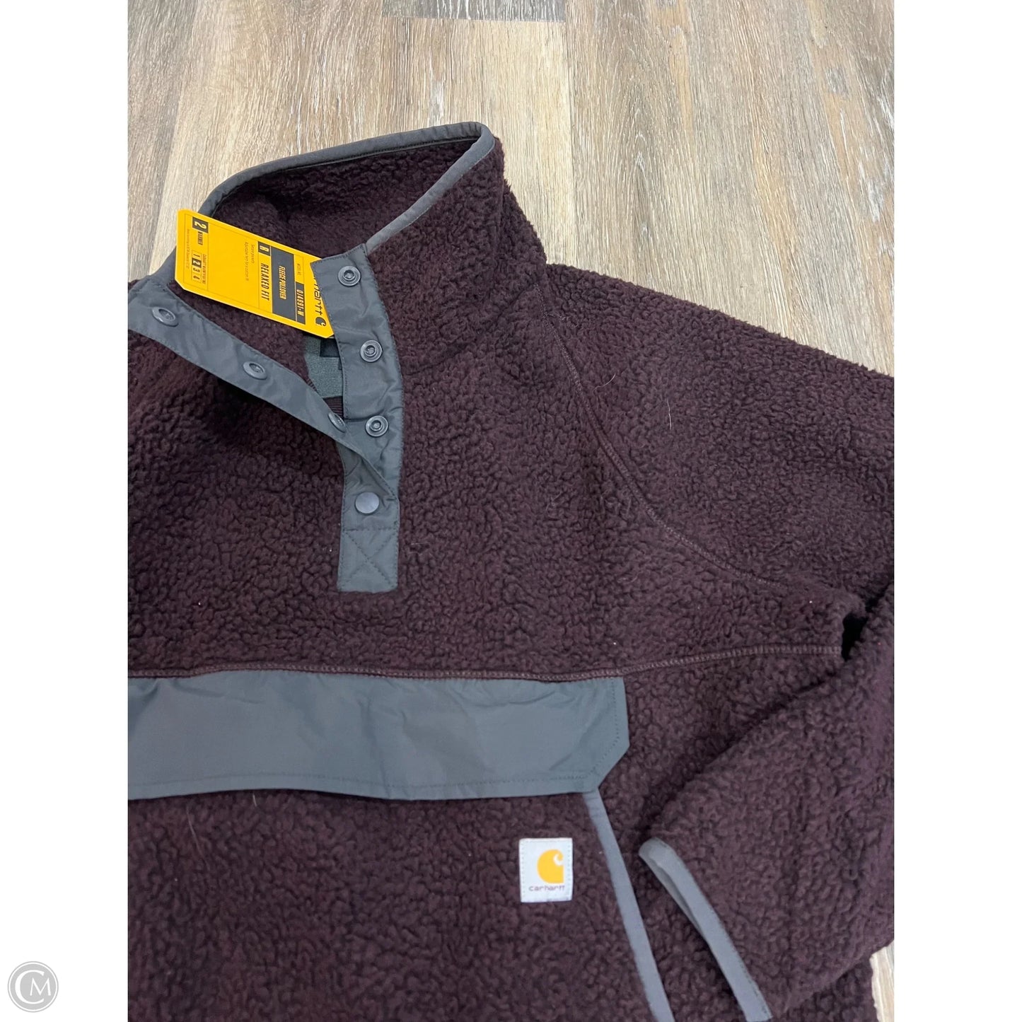 -Jacket Faux Fur & Sherpa By Carhartt In Maroon, Size: L