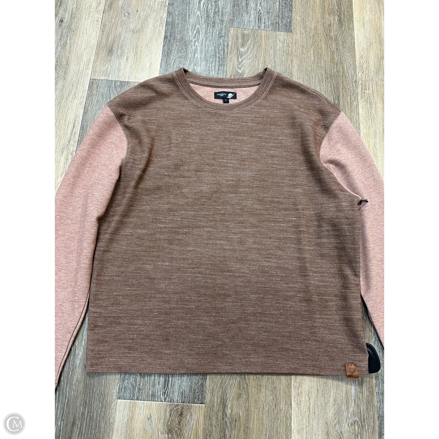 Top Long Sleeve By Fundamental Coast In Brown, Size: L