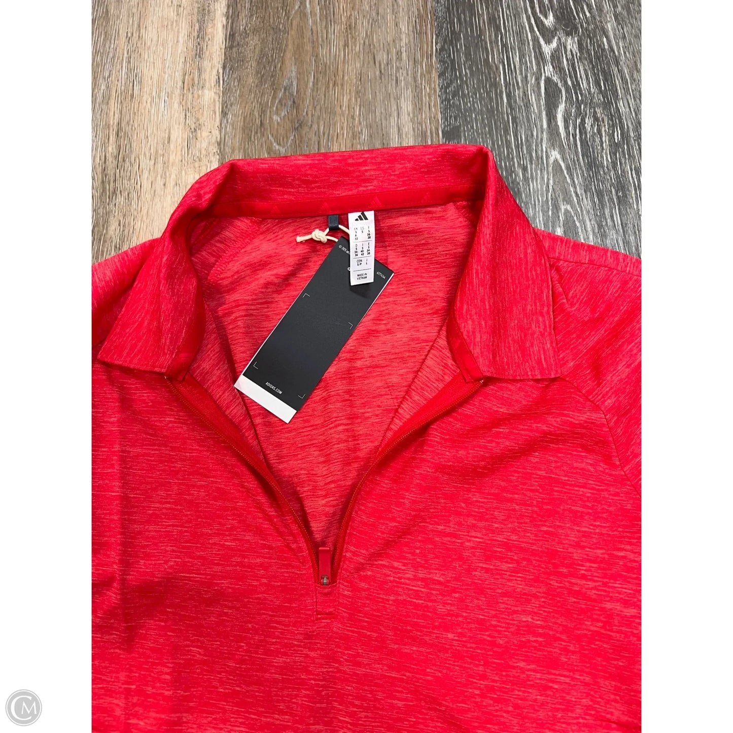 Athletic Top Short Sleeve By Adidas In Red, Size: L