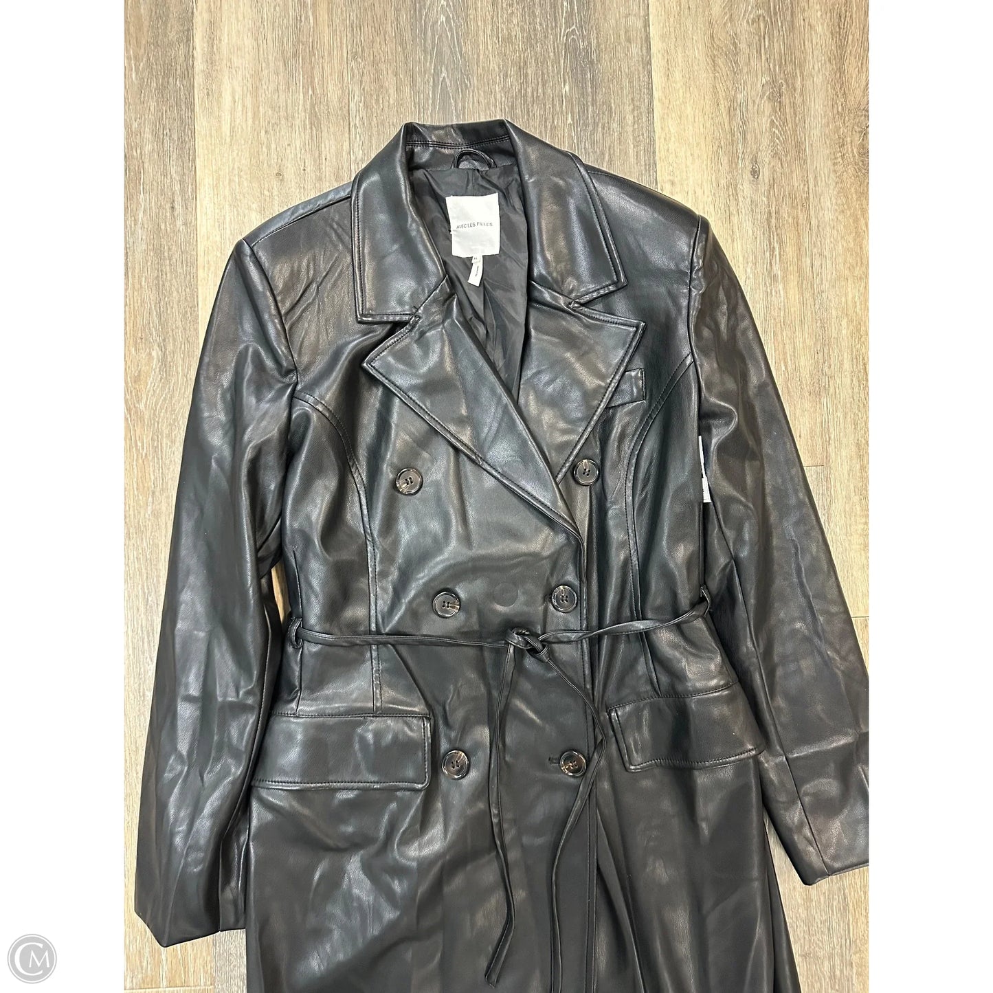Coat Trench Coat By Avec Les Filles In Black, Size: Xl