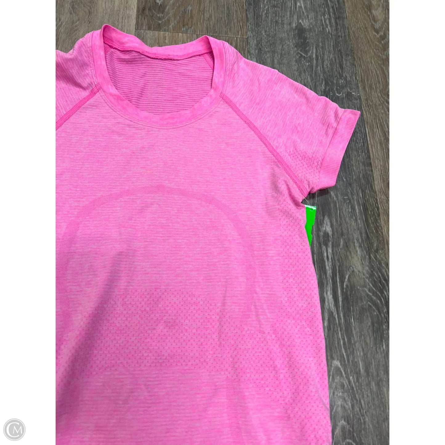 Athletic Top Short Sleeve By Lululemon In Pink, Size: 4