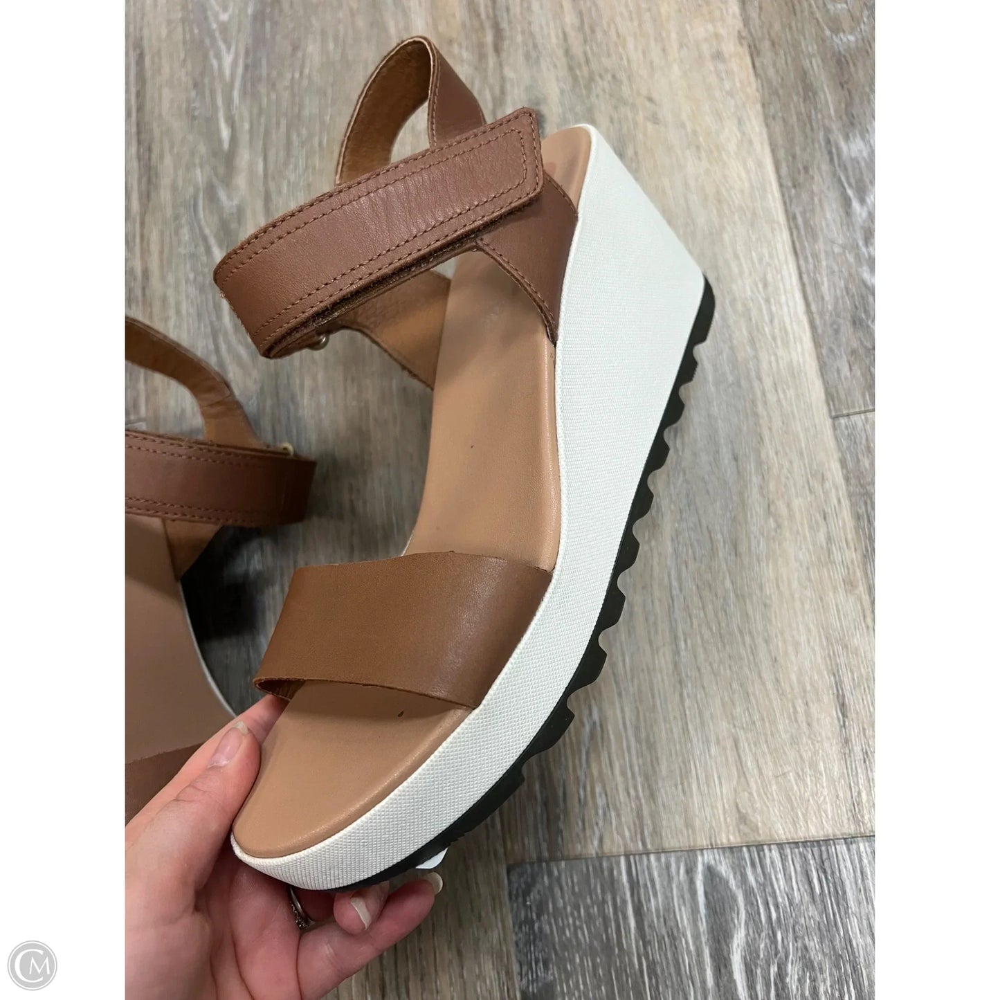 Sandals Heels Wedge By Sorel In Brown, Size: 9