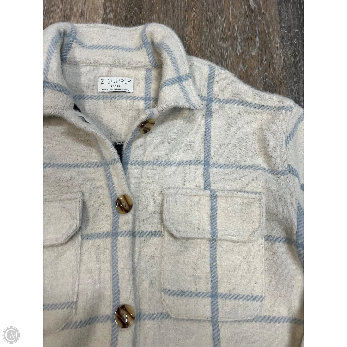 Jacket Shirt By Z Supply In Cream, Size: L