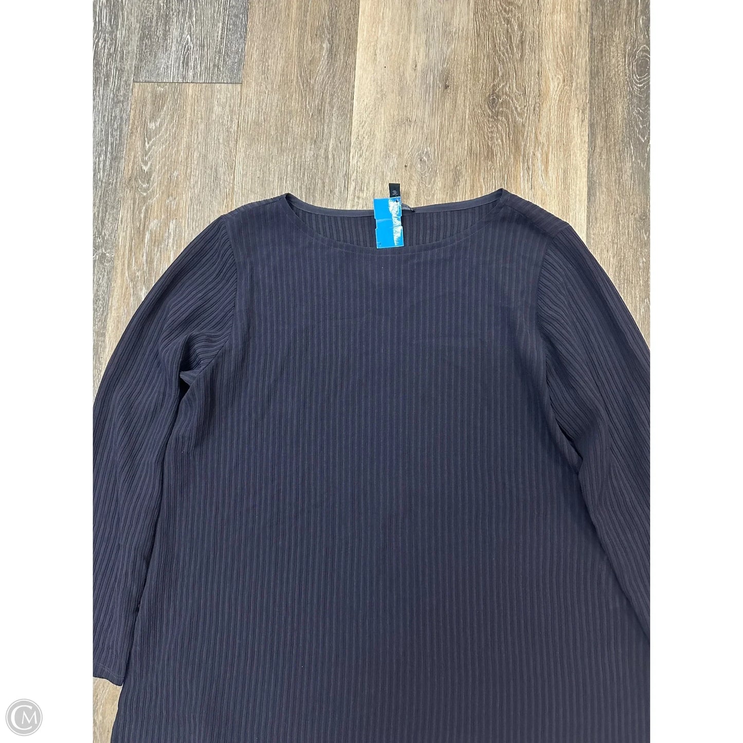 Blouse Long Sleeve By Eileen Fisher In Navy, Size: M