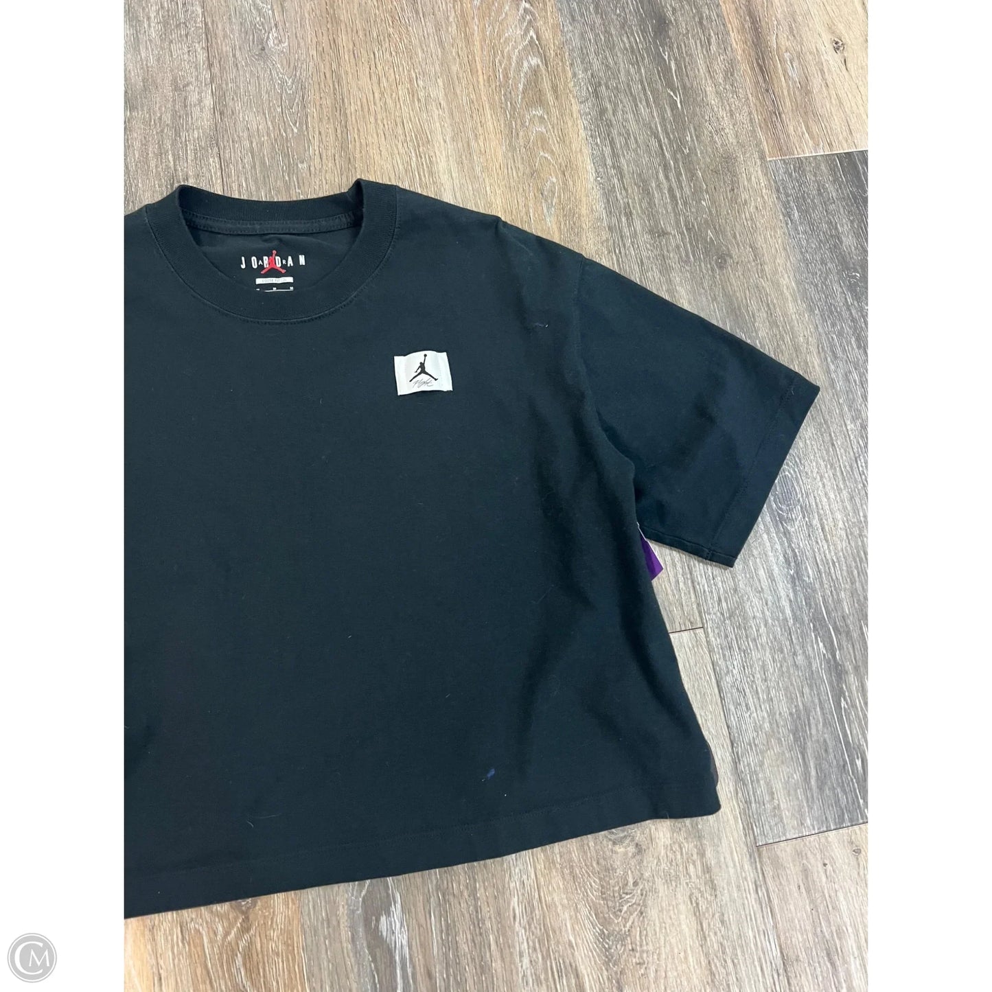 Athletic Top Short Sleeve By Nike Jordan In Black, Size: M