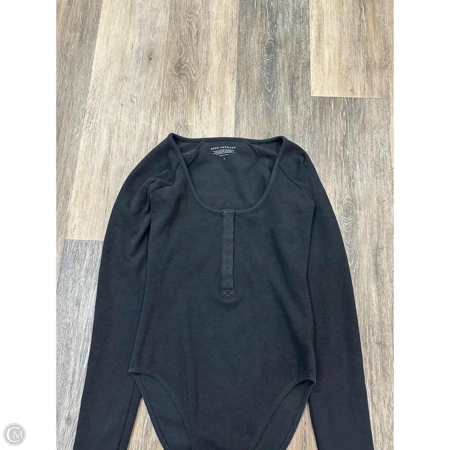 Top Long Sleeve By Good American In Black, Size: S