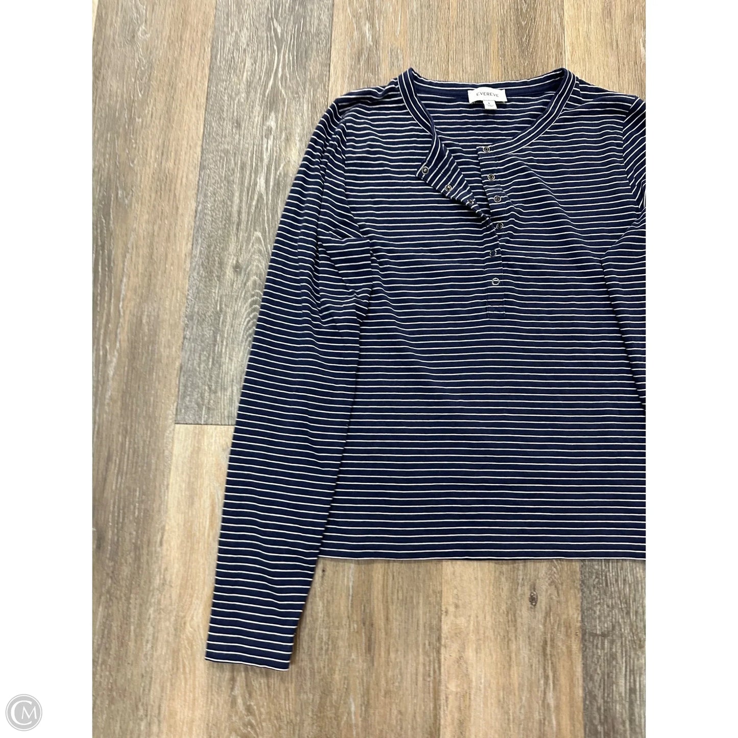 Top Long Sleeve By Evereve In Blue, Size: L