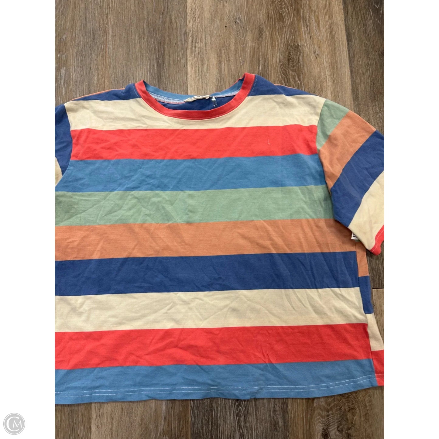 Top Short Sleeve By Adora In Striped Pattern, Size: M