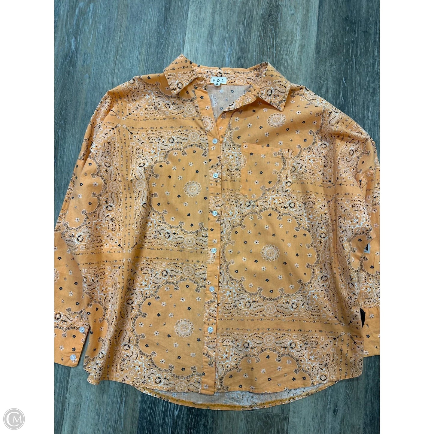 Blouse Long Sleeve By Pol In Orange, Size: S