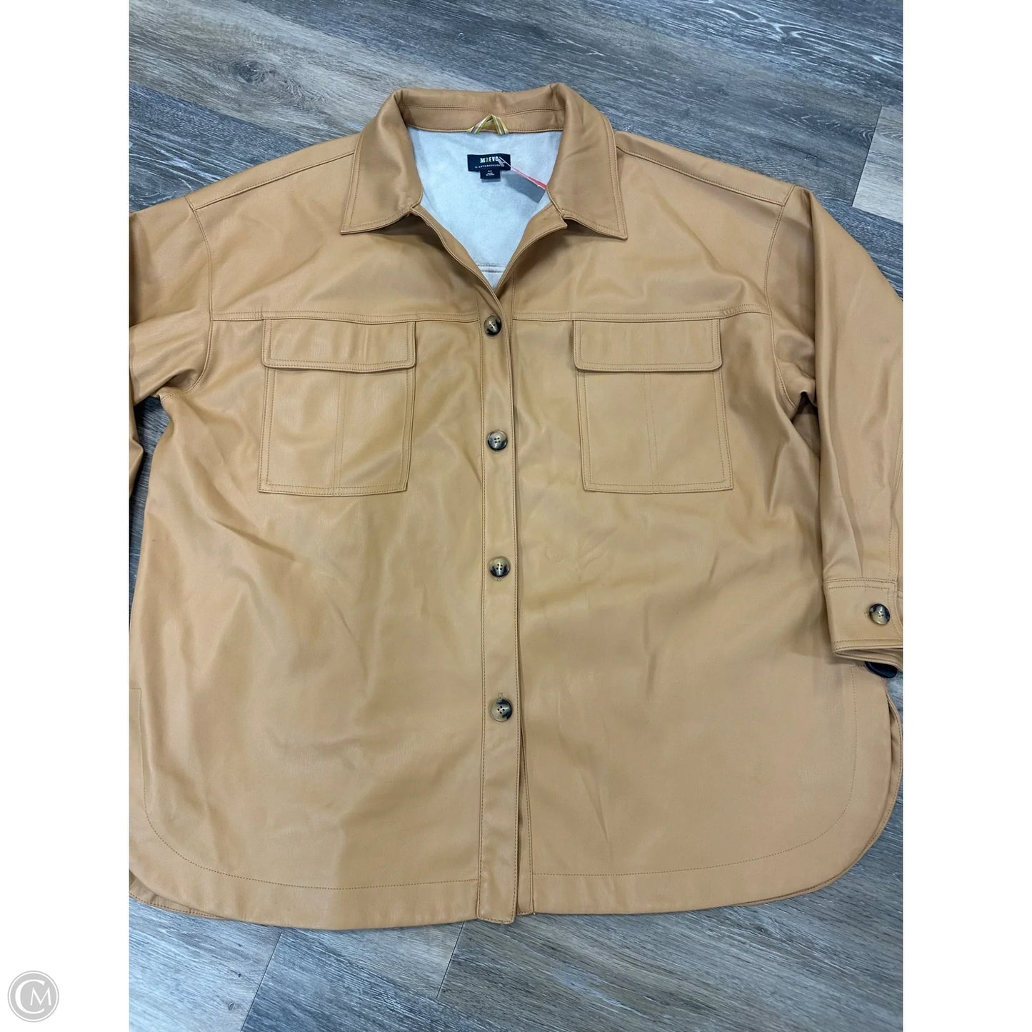 Jacket Shirt By Maeve In Tan, Size: 2x