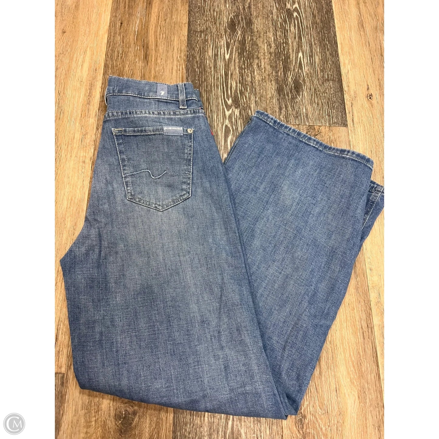Jeans Wide Leg By 7 For All Mankind In Blue Denim, Size: 01/25