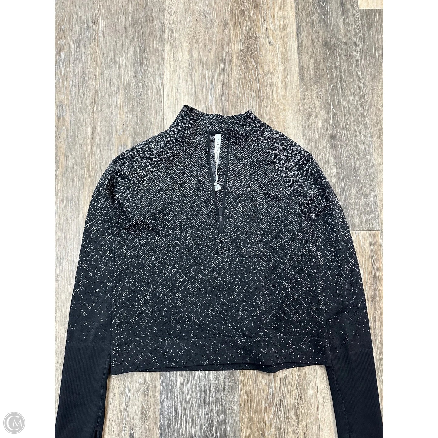 - Athletic Top Long Sleeve Collar By Lululemon In Black, Size: 8