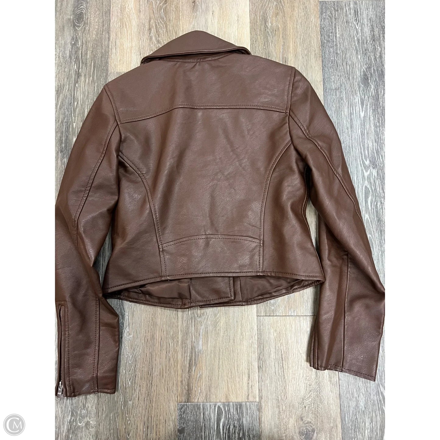 -Jacket Moto By Abercrombie And Fitch In Brown, Size: S