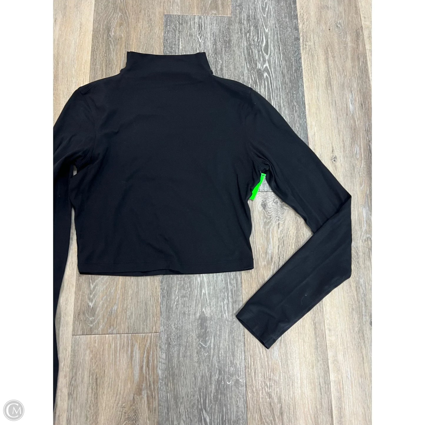 Athletic Top Long Sleeve Collar By Lululemon In Black, Size: M