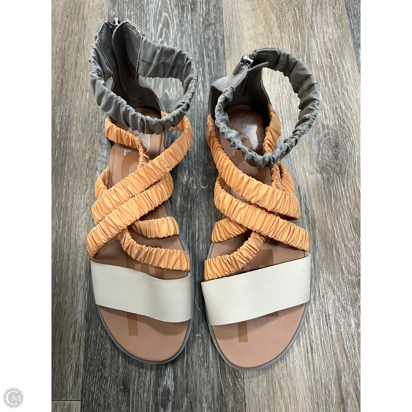 Sandals Flats By Sorel In Grey & Orange, Size: 9.5