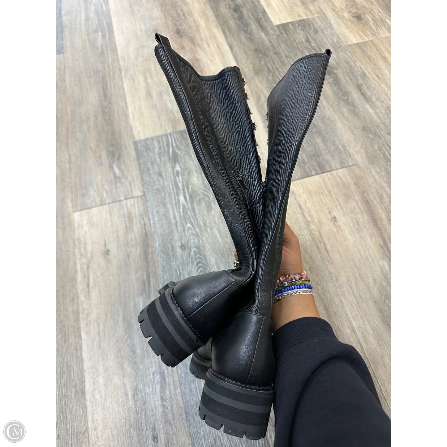 Boots Knee Flats By Cecelia In Black, Size: 7