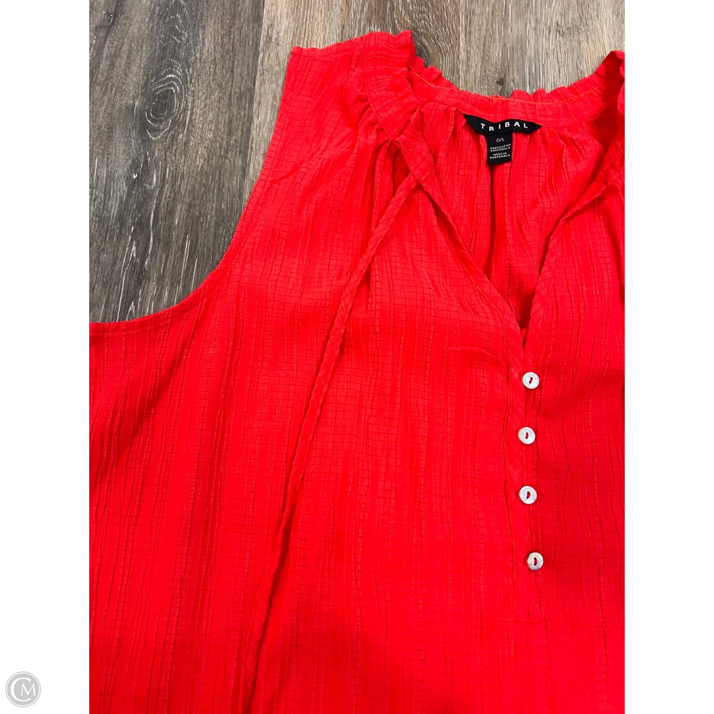 Top Sleeveless By Tribal In Red, Size: L