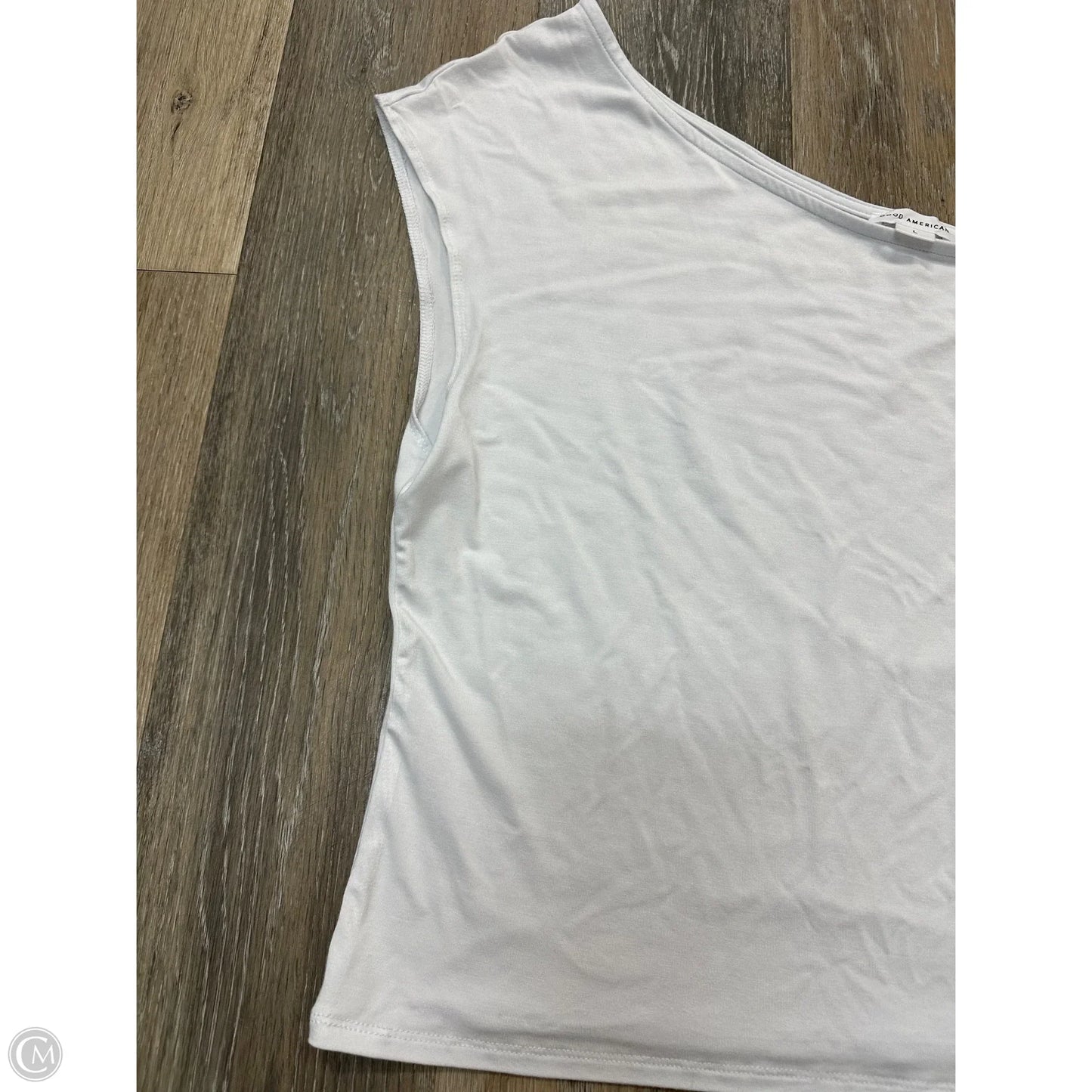 Top Short Sleeve By Good American In White, Size: L